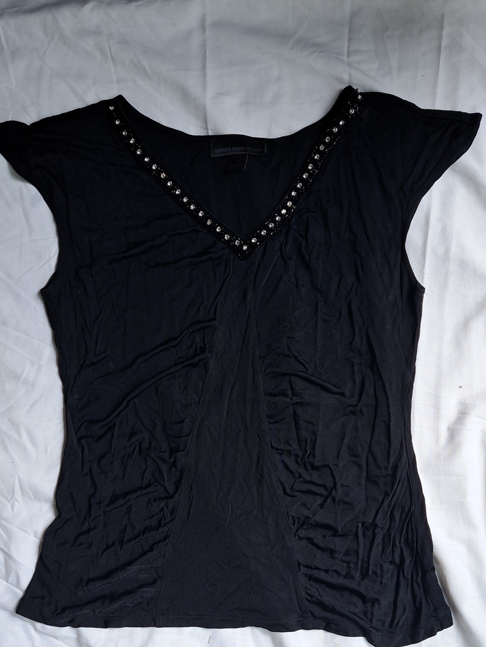 Rhinstone Diamond Neck Top